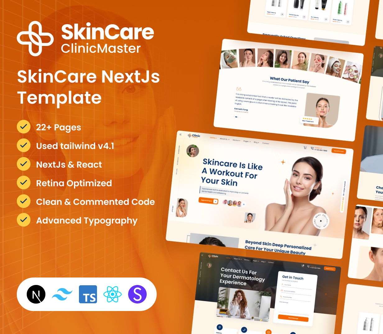 ClinicMaster - Skincare NextJs Tailwind CSS Template - 1