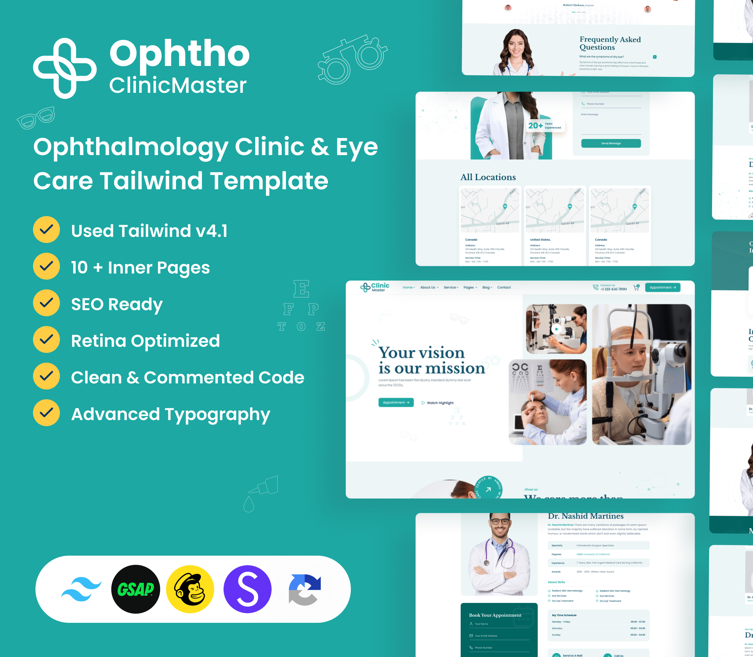ClinicMaster - Ophthalmology & Eye Care Tailwind CSS Template - 1