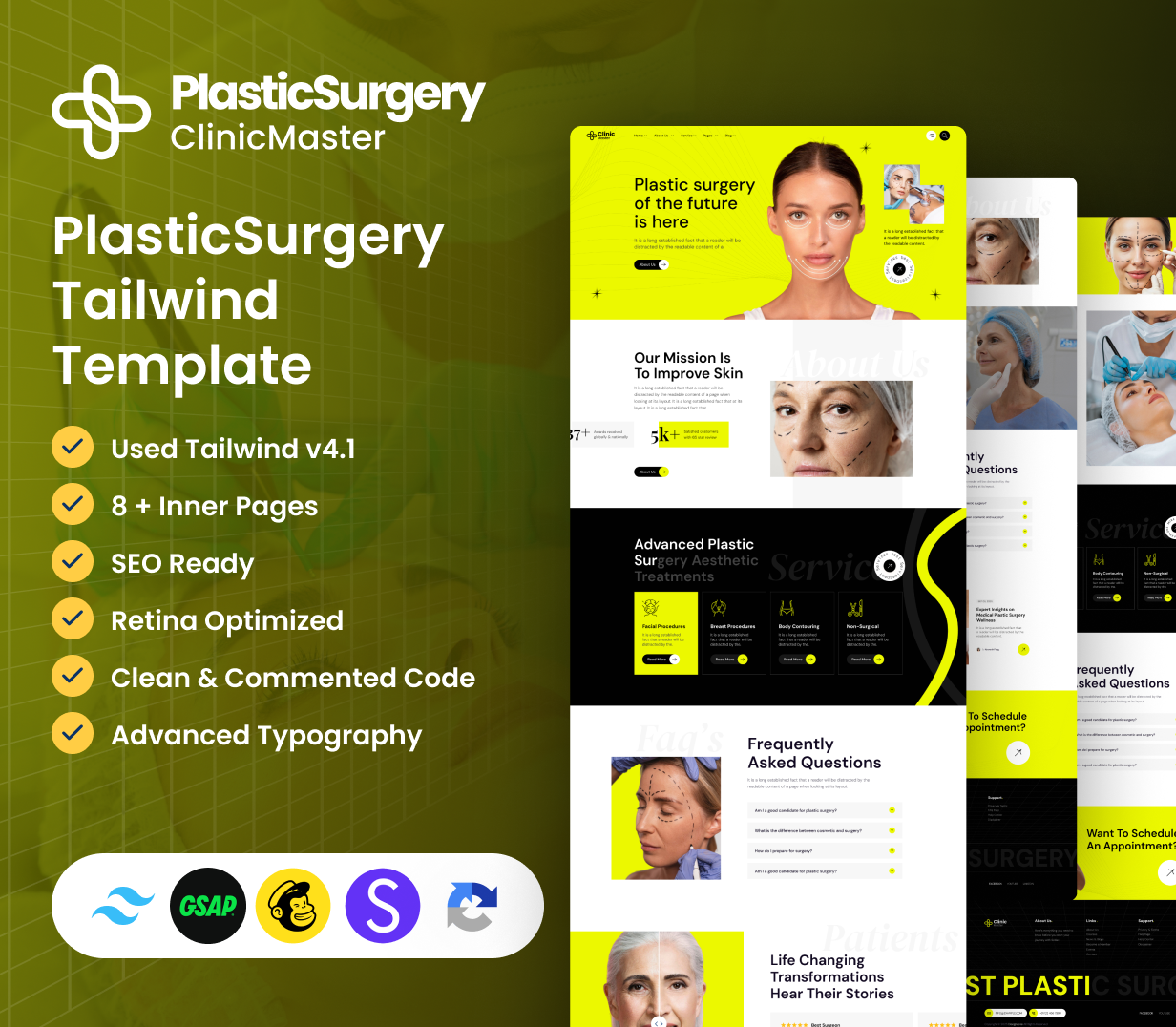 ClinicMaster - Cosmetic and Plastic Surgery Tailwind CSS Template - 1